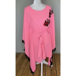 NEW Meet Me in Miami Belted Cover Up Dress One Size Women’s Pink Embroidered